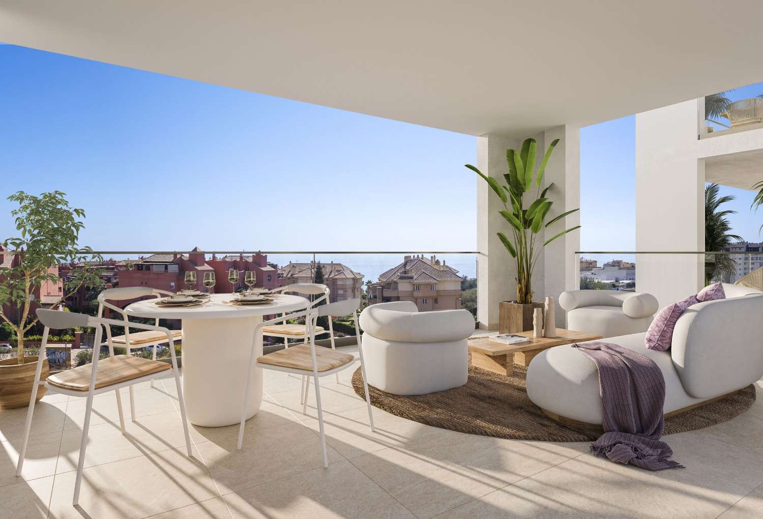 2 eller 3 sovrum, 2 badrum och en terrass med utsikt över havet – från € 218.000